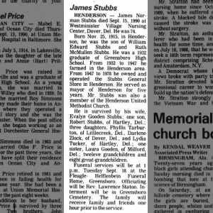 Obituary for James Norman Stubbs